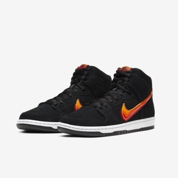 Nike SB Dunk High Pro - Férfi Deszkás Cipő - Fekete/Narancssárga/Piros/Arany